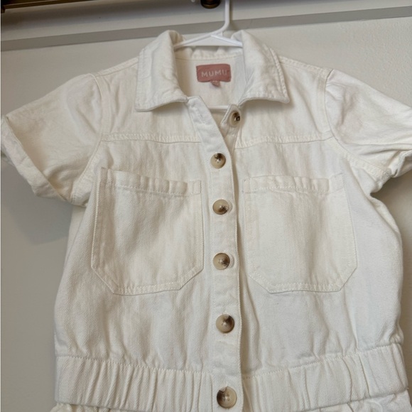 Show Me Your MuMu White Denim Cannon Romper- XSmall - Picture 6 of 11